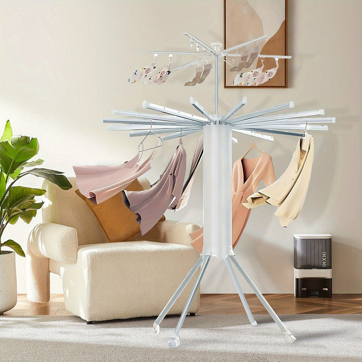Sèche-linge extensible Octopus pour tous types de linge, solution de séchage pratique et compacte.