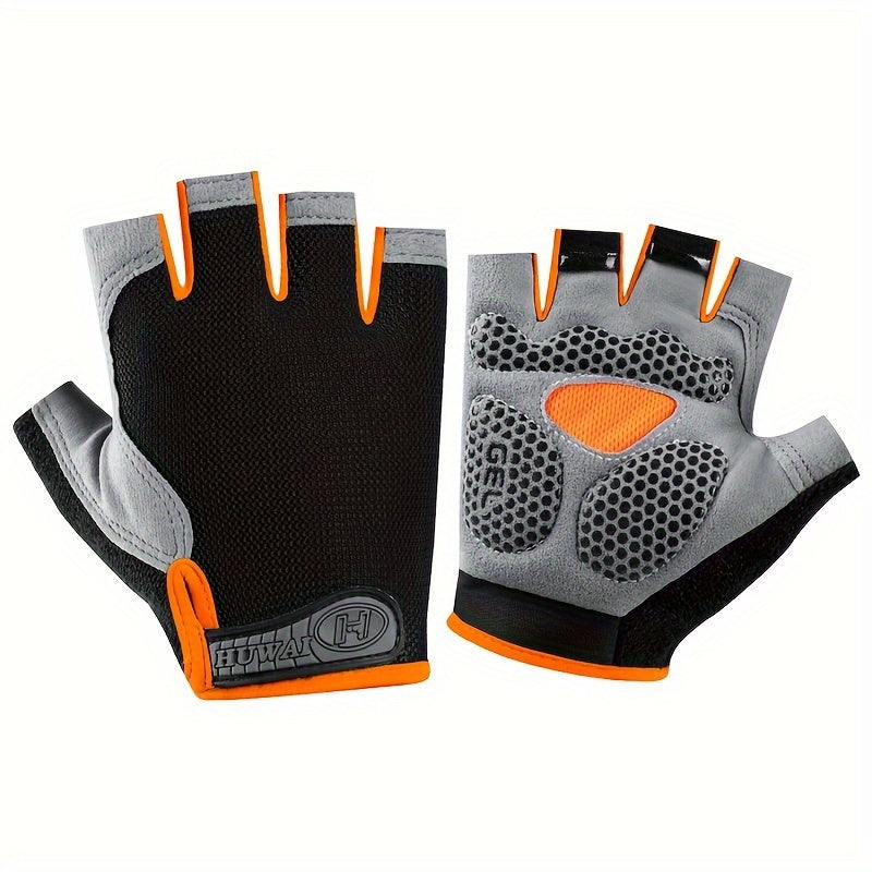 Gants unisexe légers demi-doigts pour cyclisme, randonnée, sports extérieurs, protection UV.