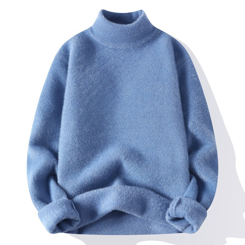 Pull homme moderne col rond, tissu semi-transparent. Confort automne-hiver, pour une élégance décontractée.