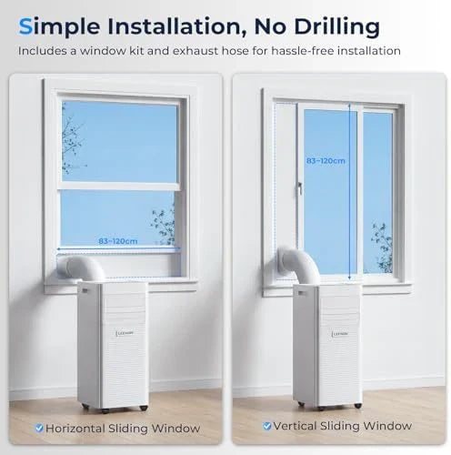 Climatiseur portable compact 9000 BTU, parfait pour rafraîchir chambre ou petit appartement.