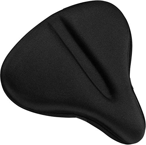 Housse de siège vélo en gel noir pour confort ultime, idéale VTT, route, spinning. Ergonomique et anti-choc.