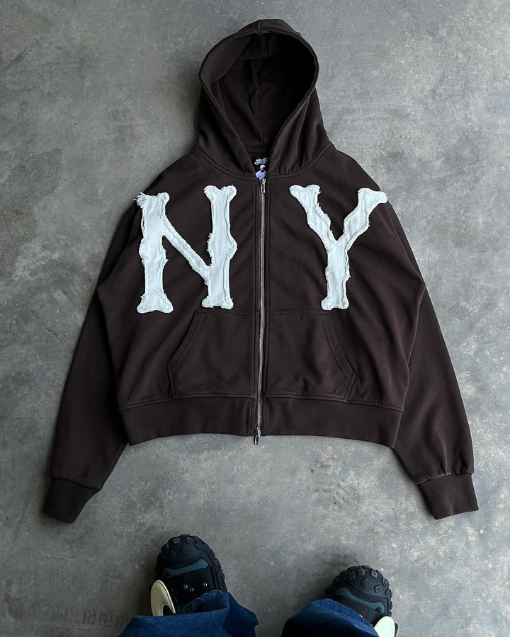 Sweat New York unisexe casual, parfait pour le style automne hiver, mode et confortable pour femme.