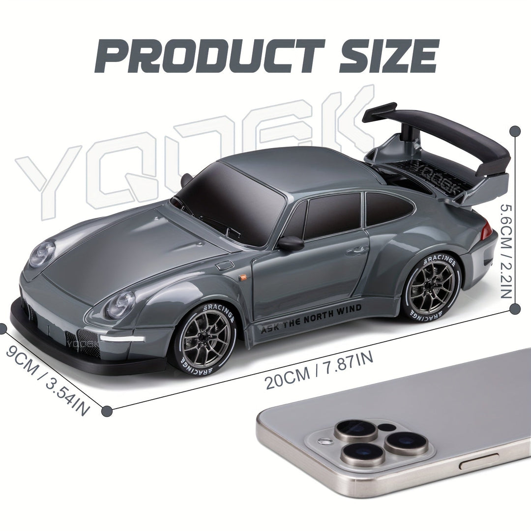 Jouet enfant voiture RC drift puissante 4x4, véhicule télécommandé rechargeable avec lumières.