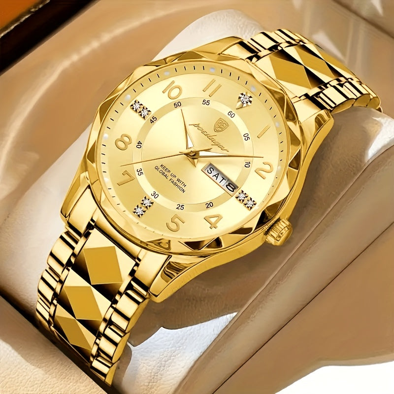 Montre sport pour homme, mouvement quartz, bracelet alliage, cadran bleu.