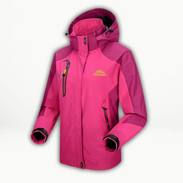 Veste hivernale femme chaude et imperméable avec capuche, idéale pour la pluie, le vent et le froid. Protection optimale.