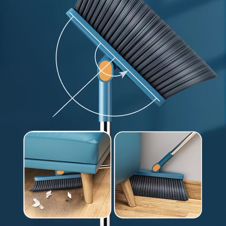 Pelle à poussière avec dents de peigne et balai ergonomique. Idéal pour capturer cheveux et poussière.