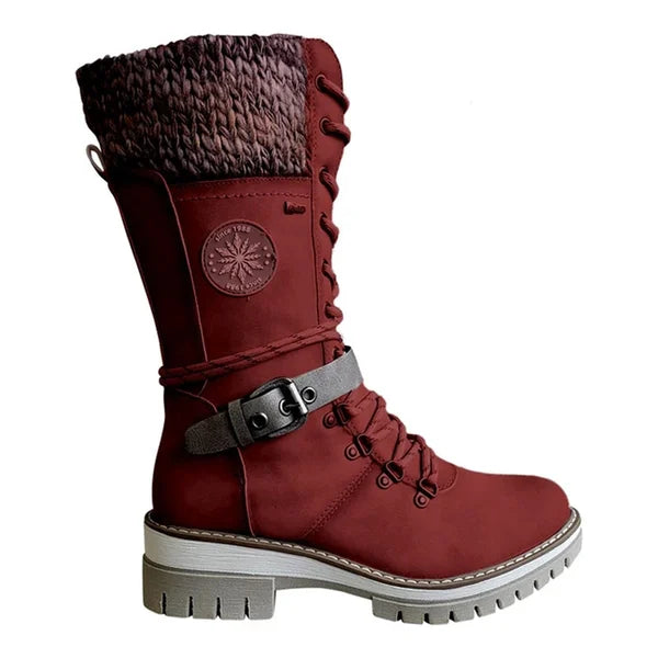 Chaussures bottes hautes d'hiver femme, ultra confortables et chaudes, protégeant du froid avec style urbain.