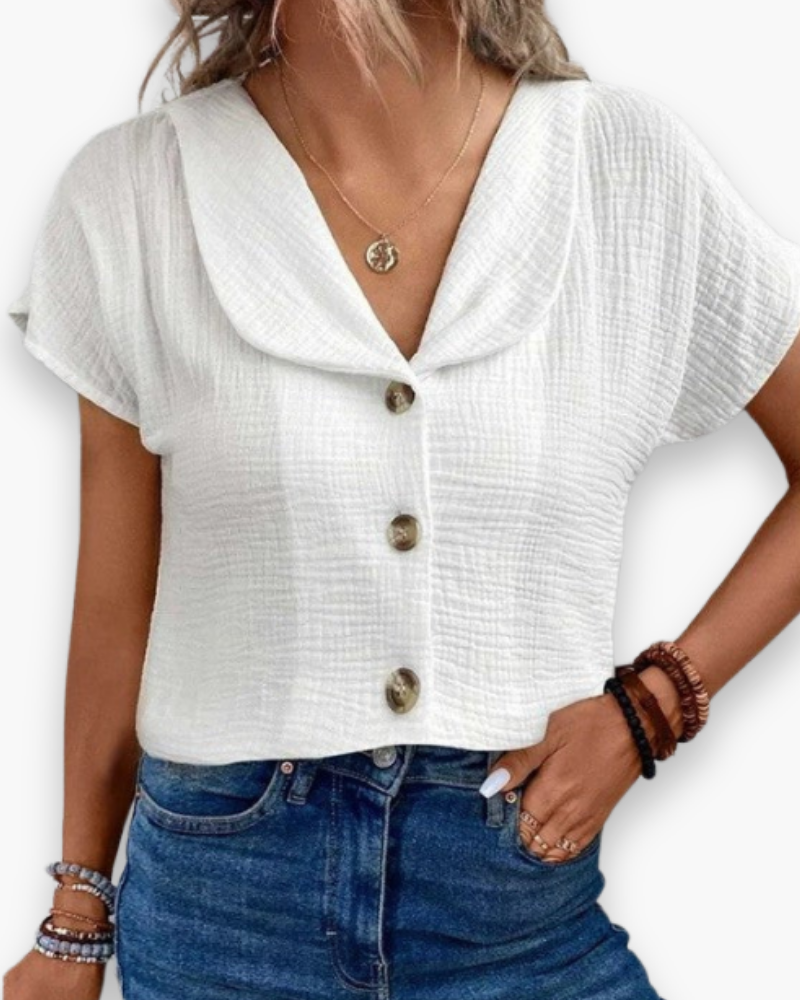 Blouse femme élégante à boutons, style décontracté tendance pour l'été. Parfaite pour le confort.