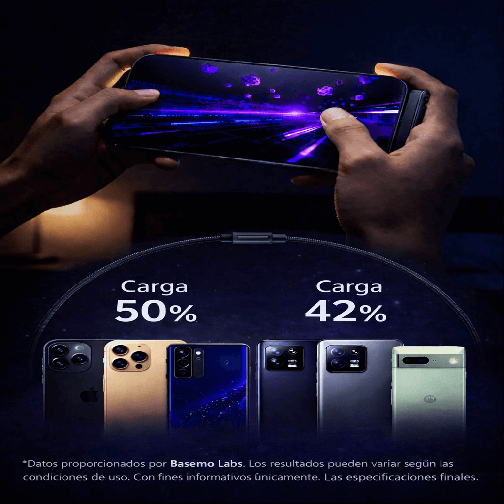 Cable de Carga Rápida USB-C 2-en-1 con Soporte Integrado para Móvil y Tablet