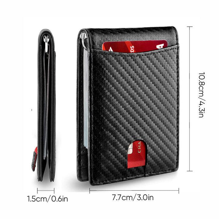 Design épuré : portefeuille minimaliste en cuir, offrant une sécurité RFID optimale pour homme.