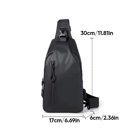 Sac bandoulière ergonomique anti-vol imperméable, pensé pour le confort et la protection optimale.