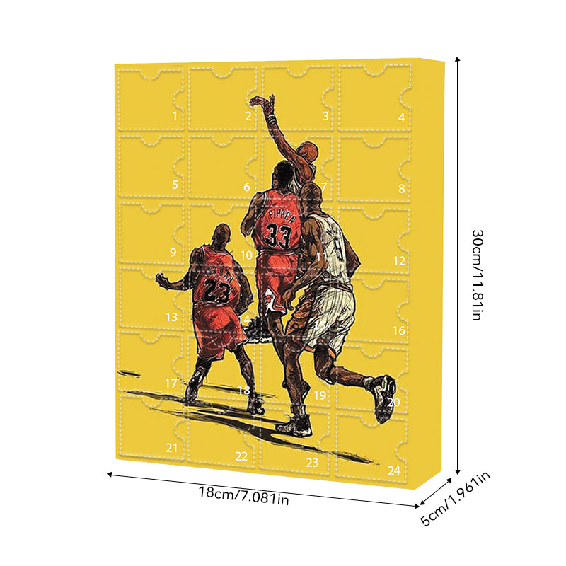 Amusez-vous avec le Calendrier de l'Avent NBA DunkDream. 24 jouets et surprises basket pour les jeunes fans de sport.