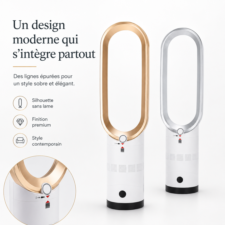Ventilateur colonne design moderne avec télécommande. Ionisateur pour un air pur et frais. Maison/bureau.