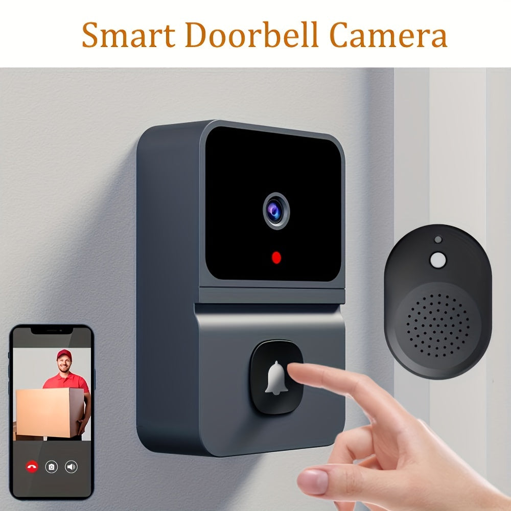 Sonnette intelligente sans fil VisioBell rechargeable, vidéo HD et audio bidirectionnel pour une maison connectée.