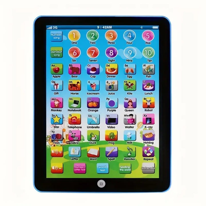 Tablette éducative pour enfants, design ergonomique et coloré, parfaite pour le jeu préscolaire. Développement cognitif.