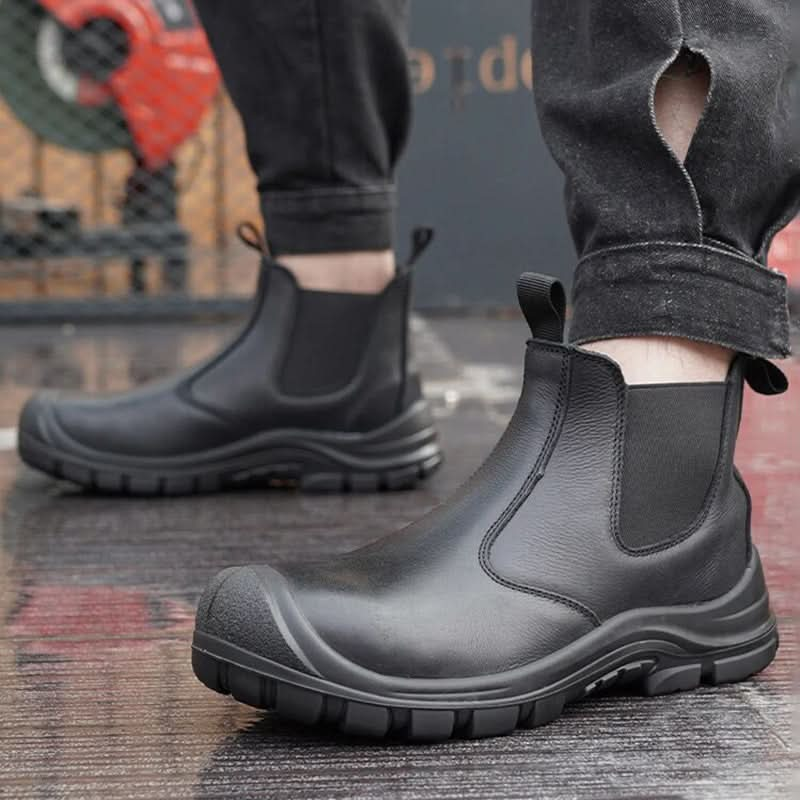 Herr Chelsea Boots: Läder, Halksäker Sula