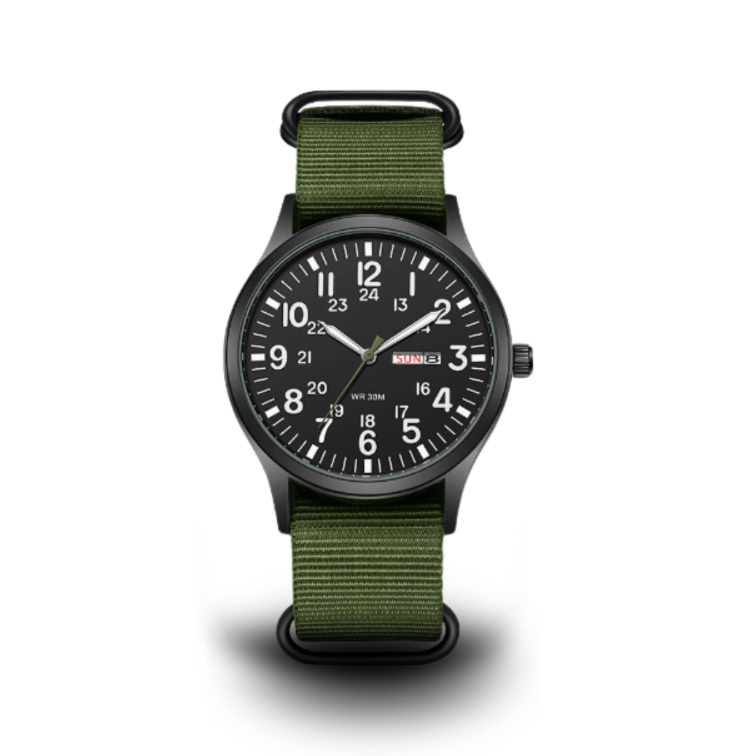 Montre outdoor homme étanche 100m, verre saphir anti-rayures.