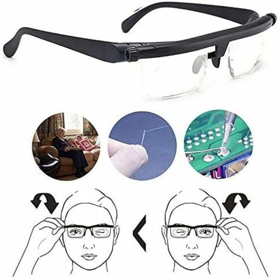 Lunettes réglables en polycarbonate, légères et durables, pour un confort visuel longue durée unisexe.
