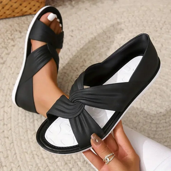 Chaussures d'été légères et confortables pour femme, avec nœuds décoratifs mode.
