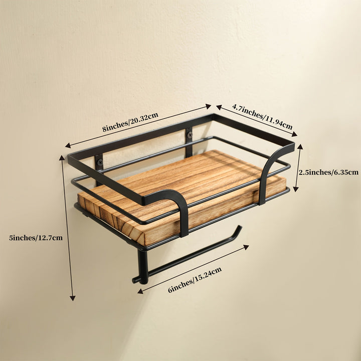 Étagère de rangement murale en métal. Idéale pour les serviettes et accessoires de salle de bain.