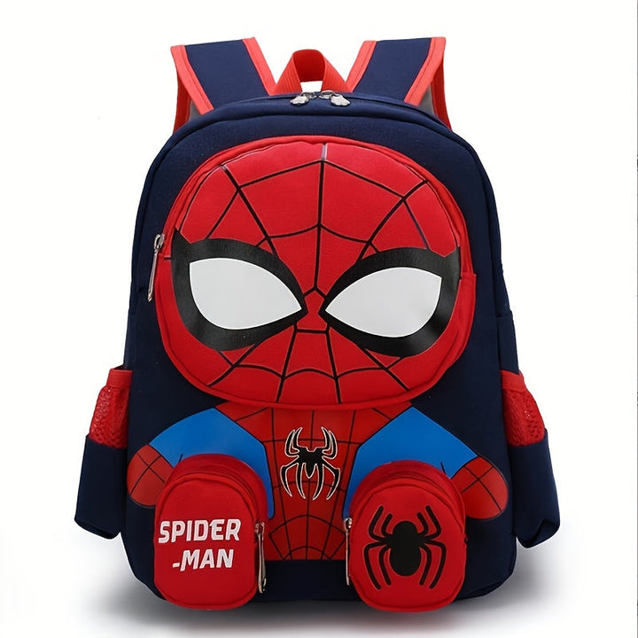 Cartable Spider-Man pour écoliers, grande capacité pour fournitures, parfait pour la primaire.