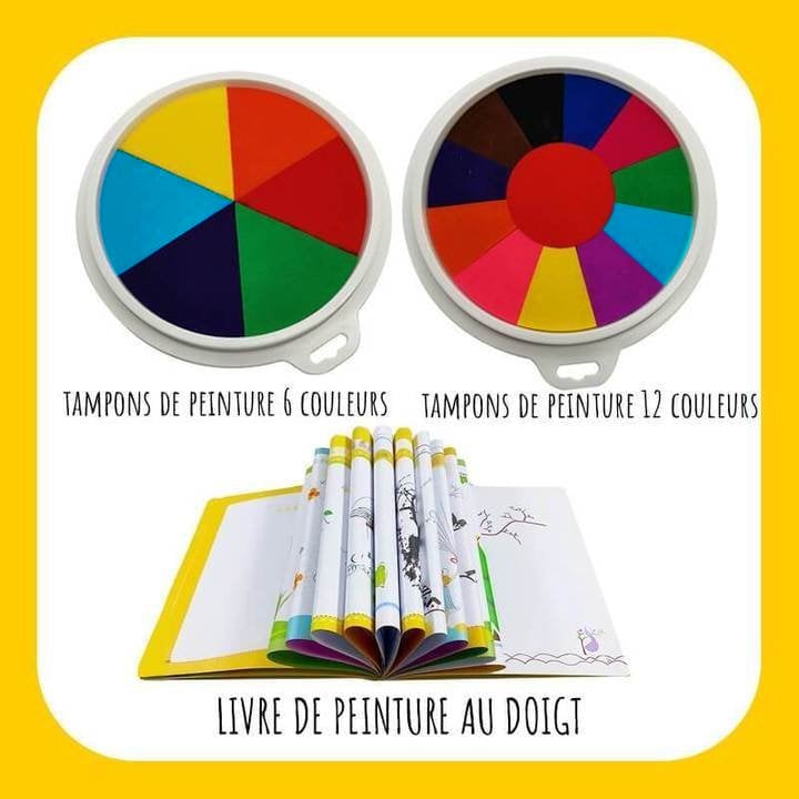 Kit d'activité manuelle : peinture au doigt pour enfants. Couleurs vives, développe la créativité.