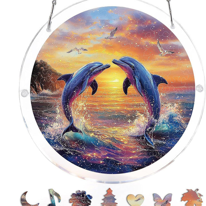 Attrape-lumière soleil pour maison, design océanique en acrylique coloré.