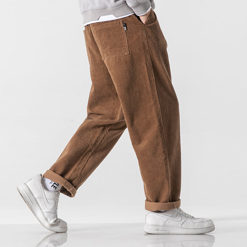 Pantalon homme texturé confortable pour automne-hiver. Style décontracté, taille réglable, parfait tenue quotidienne.