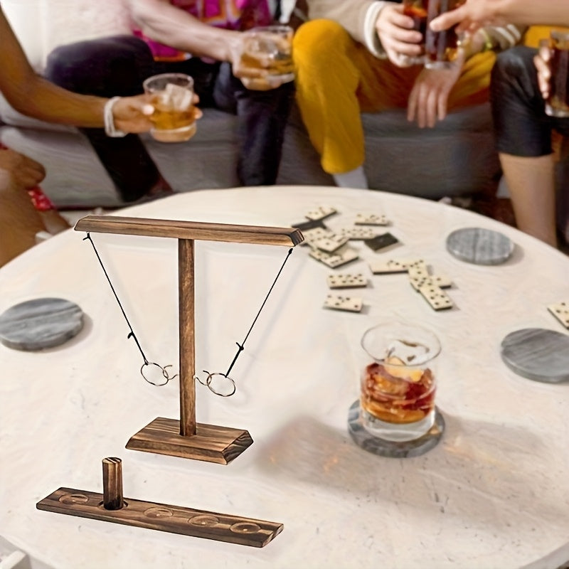 Jeu de lancer d'anneaux en bois écologique, amusant et divertissant pour toute la famille.