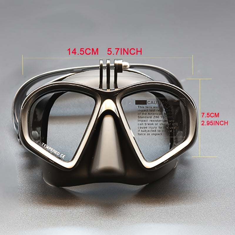 Préparez votre aventure : masque de plongée avec verre trempé, anti-buée et fixation caméra pour films.
