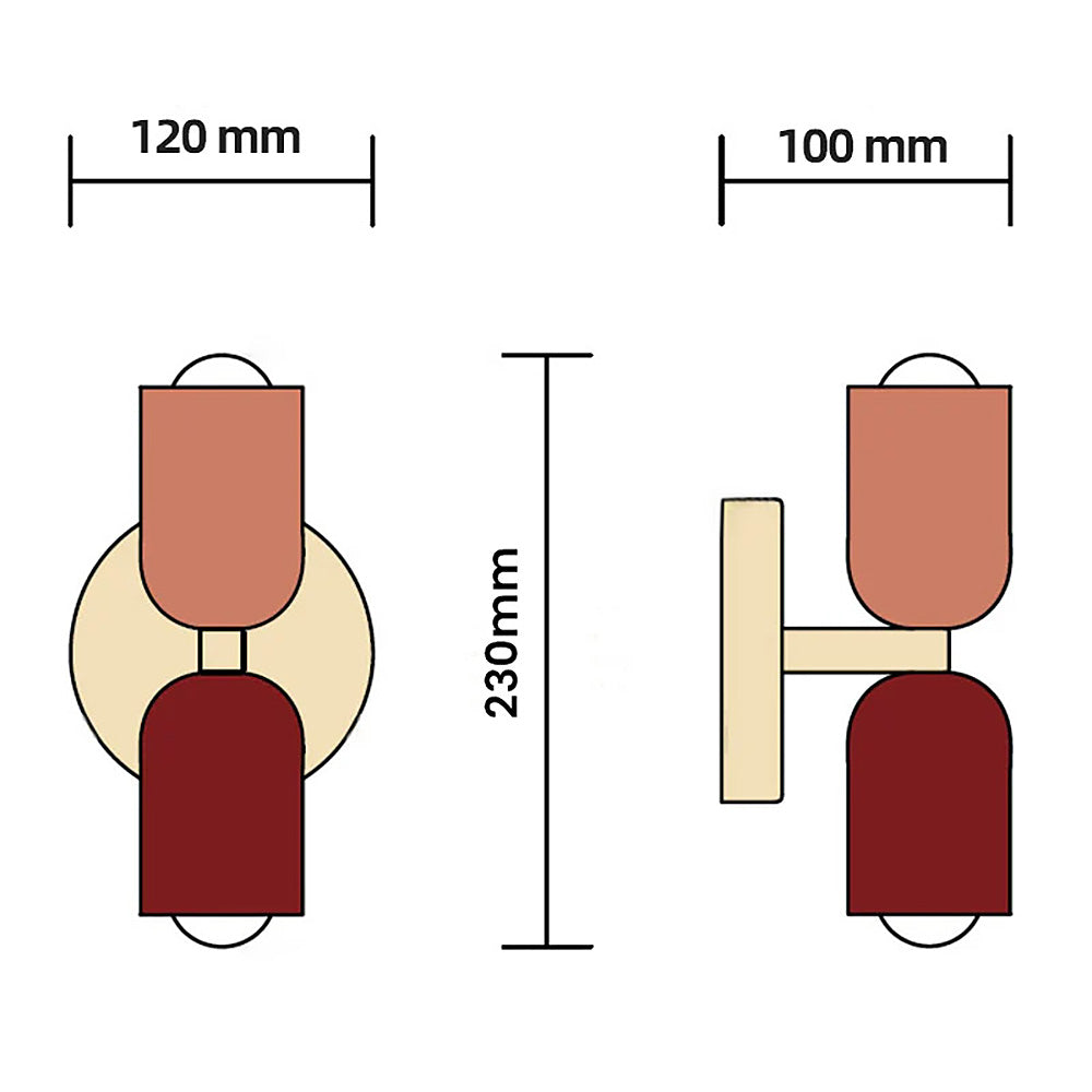 Luminaire LED double face, lumière chaude, applique murale pour intérieur moderne.