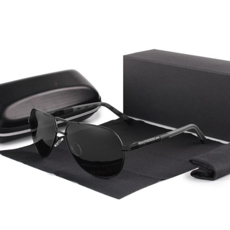 Lunettes de soleil aviateur polarisées pour hommes, look classique, parfaites pour la conduite et le voyage.