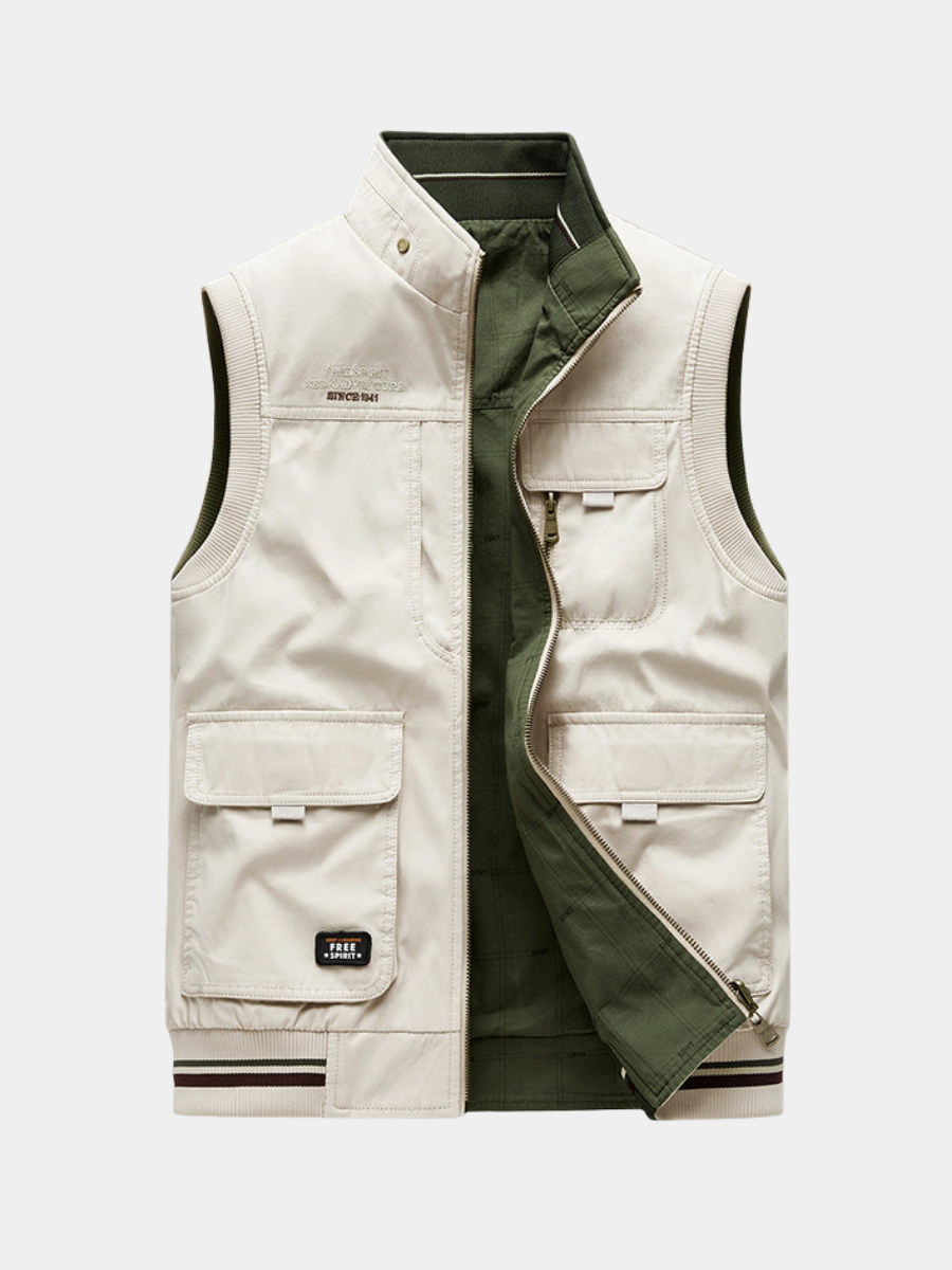 Gilet homme de luxe, élégant et polyvalent, parfait pour tenue habillée ou décontractée, style raffiné.