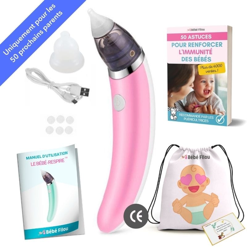 Aspirateur nasal électrique rechargeable pour bébé, facile d'utilisation, soulage rhume et améliore le confort.