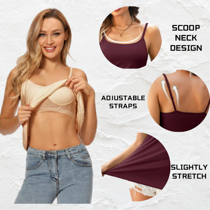 Élégant et pratique : top femme avec soutien-gorge intégré, sans couture, parfait pour toute journée.