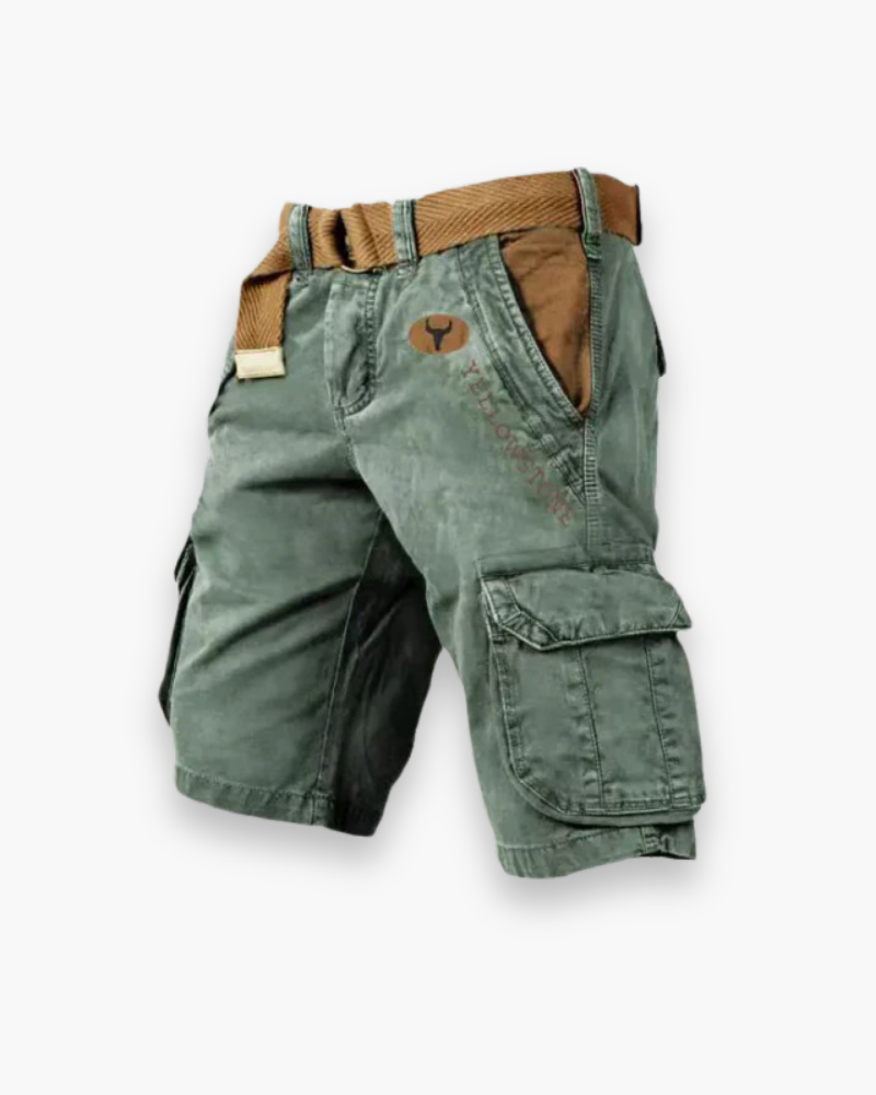 Short cargo homme kaki résistant, parfait pour les activités extérieures et un look casual estival.