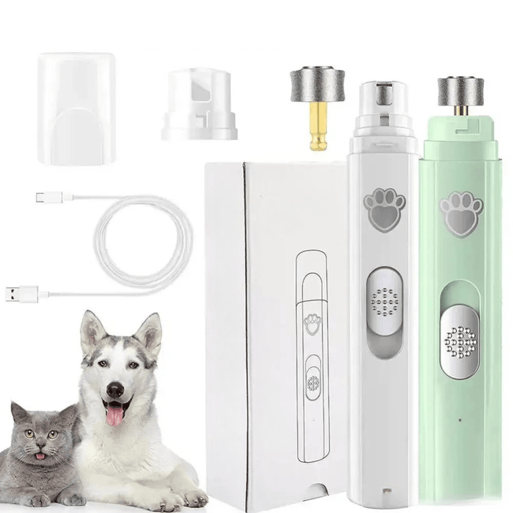 Kit de toilettage avec lime à ongles électrique USB. Solution pratique pour l'entretien des griffes à domicile.