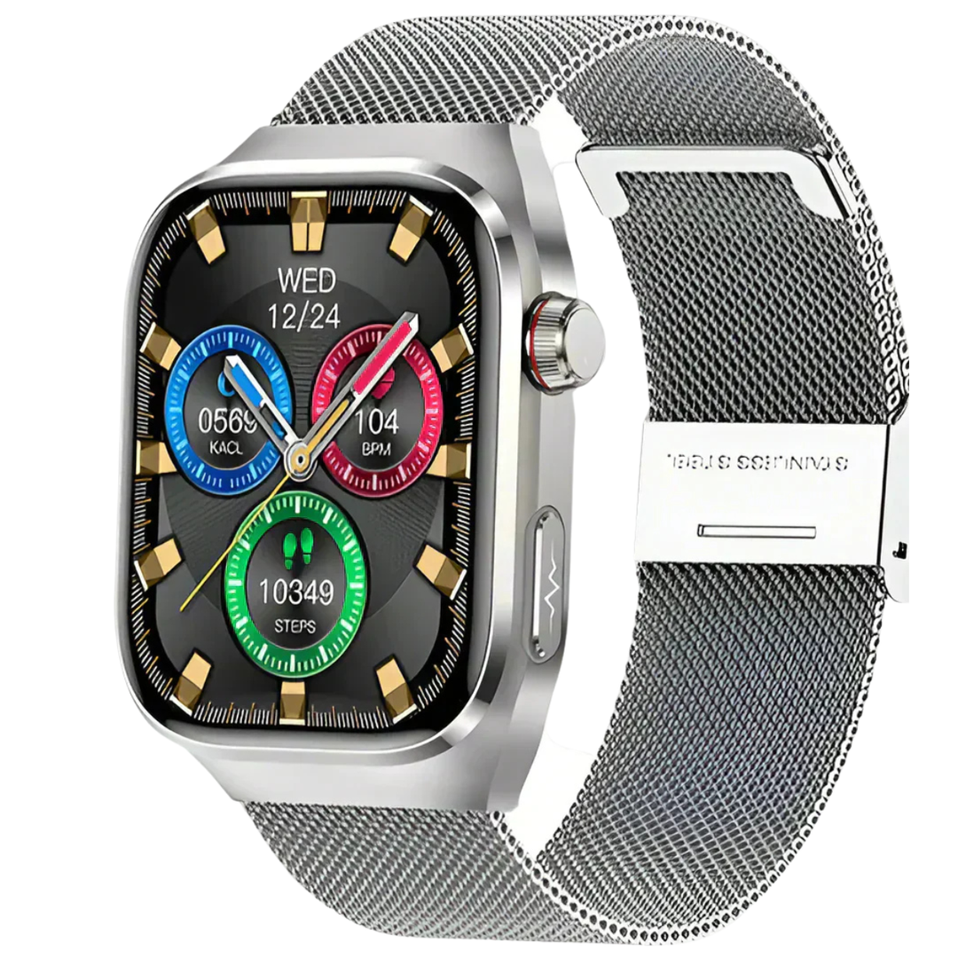 Montre AeroPulse unisexe pour un monitoring santé constant, bracelet confortable et robuste.