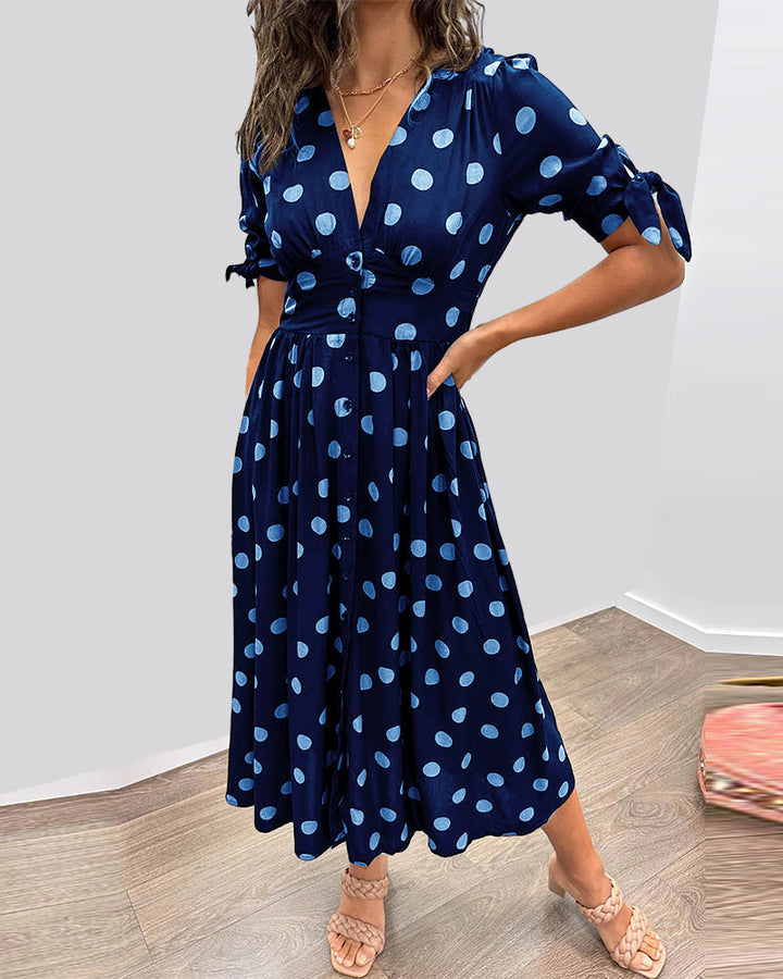 Magnifique robe midi fluide élégante, parfaite pour la mode féminine printemps/été, très chic.