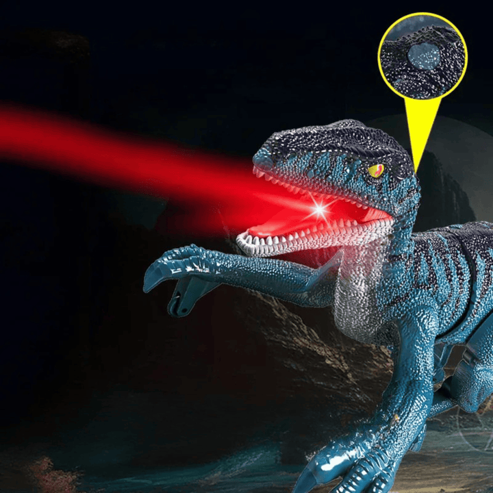 Jouet éducatif dinosaure télécommandé, découverte de la préhistoire avec sons et lumières.