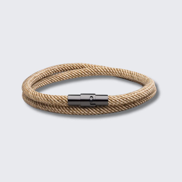 Bracelet magnétique unisexe marron en corde de Milan, résistant à l'eau et élégant.