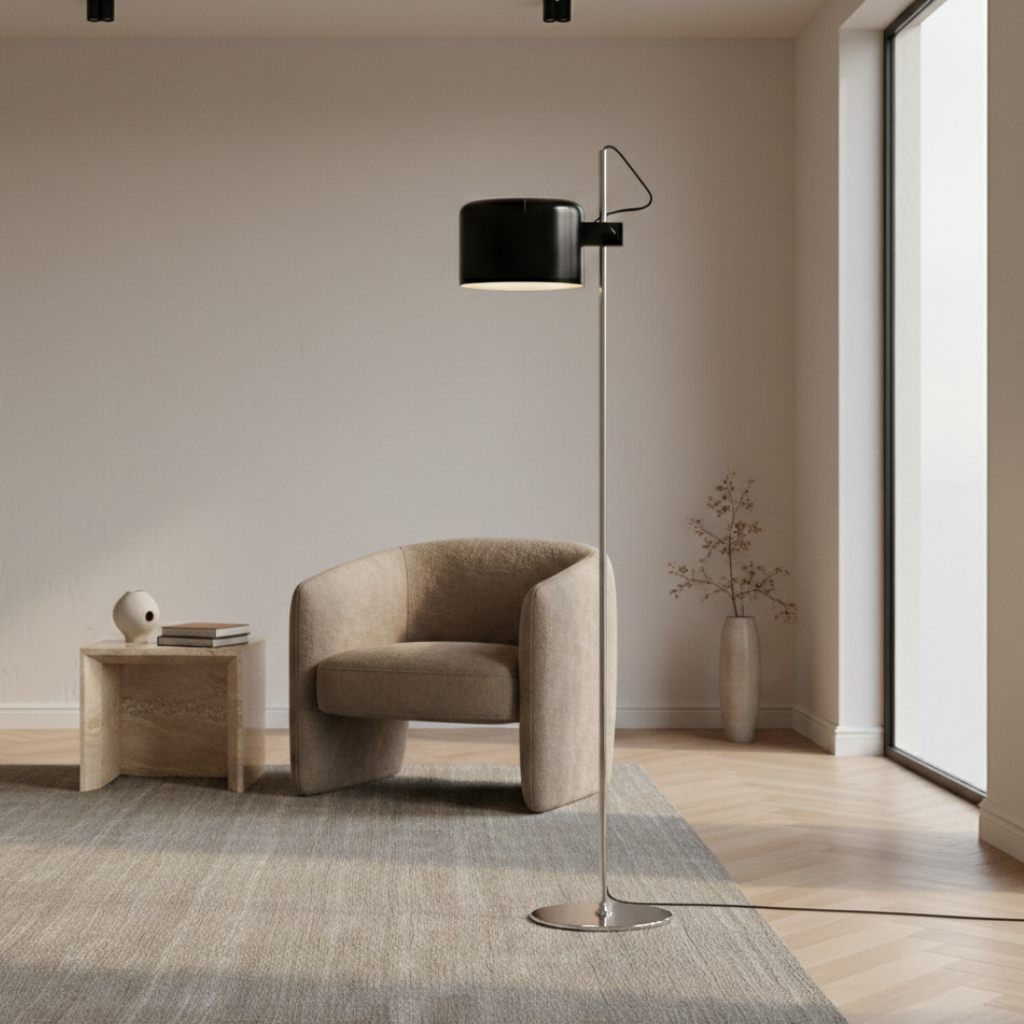 Éclairage flexible : lampe de sol blanche, style contemporain, idéal salon/bureau.