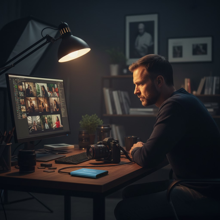 Disque portable USB-C résistant, sauvegarde rapide de votre PC ou Mac. Idéal pour créateurs et voyageurs.