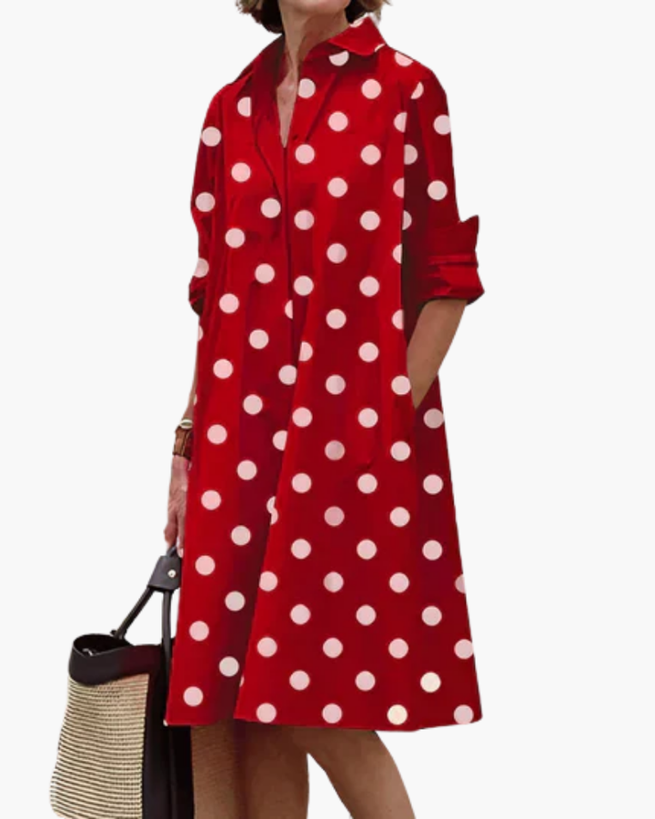 Robe chemise ample femme, look décontracté élégant, idéale pour le quotidien ou les sorties estivales.