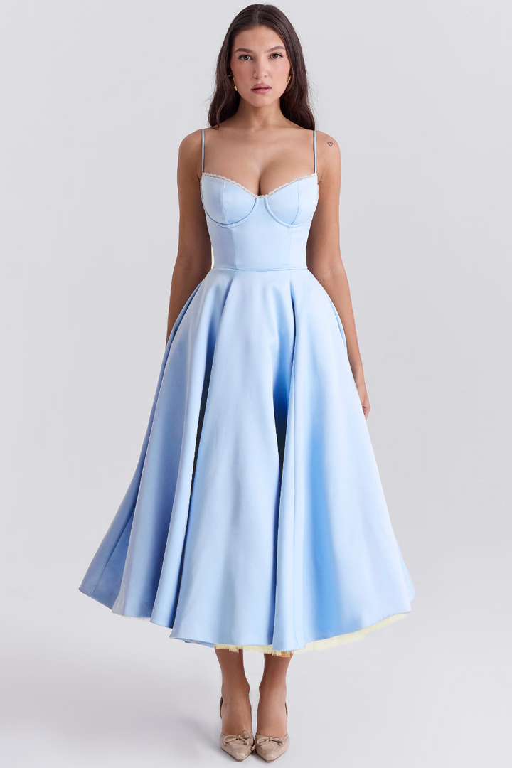 Robe longue élégante Sophia pour femme, parfaite pour soirée ou cérémonie, silhouette sublimée.