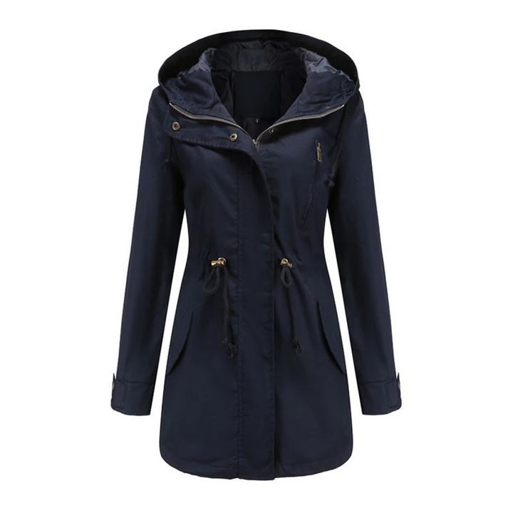 Coupe-vent femme stylé avec capuche, veste légère pour un look décontracté de printemps ou d'automne.