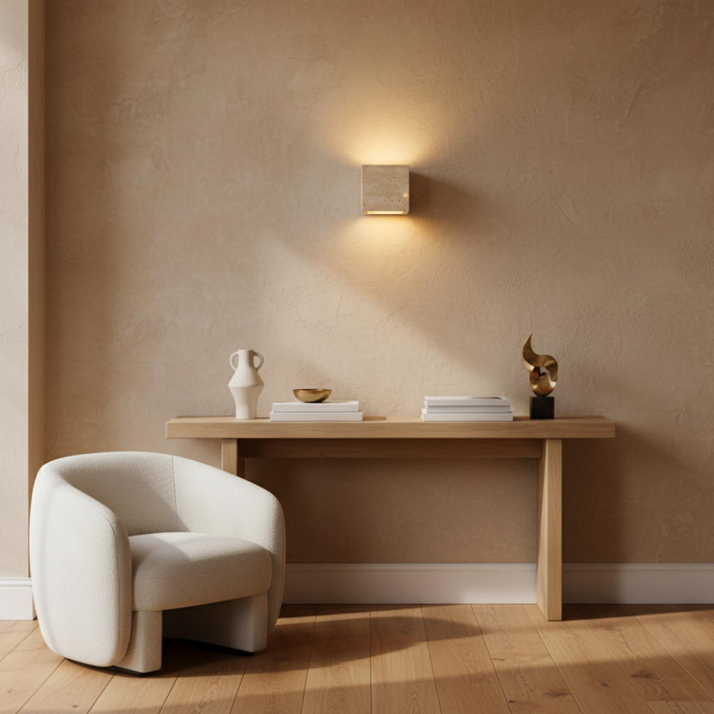 Applique contemporaine LED, éclairage mural intérieur extérieur, style épuré et fonctionnel.