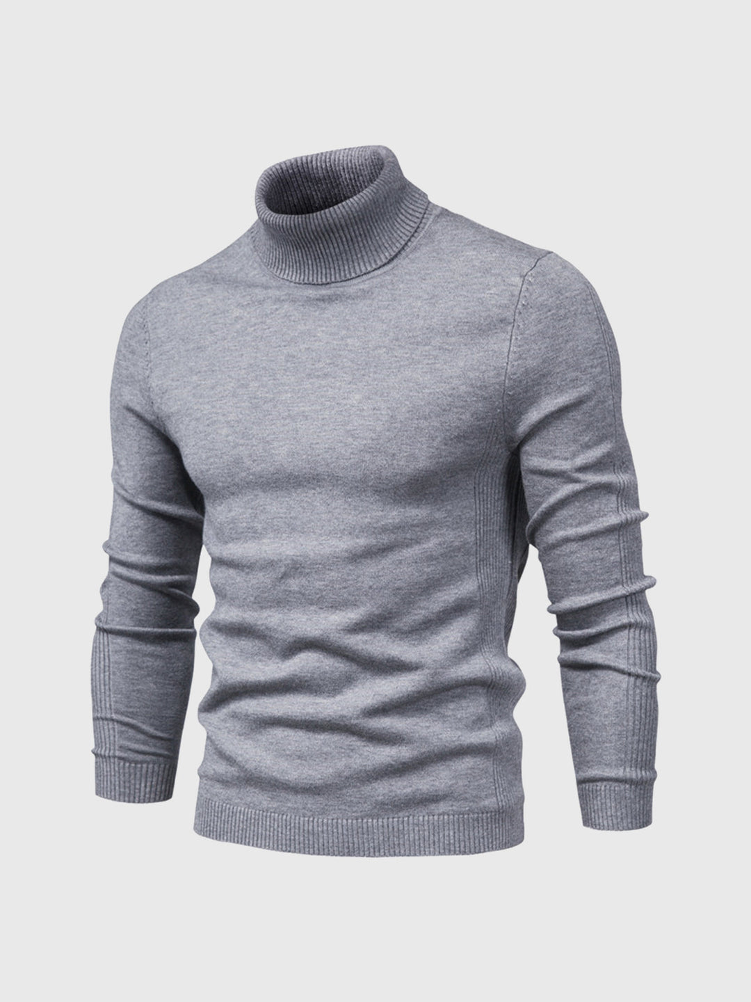Pull homme élégant, col roulé fin, couleur bordeaux. Parfait pour un style chic et intemporel en hiver.