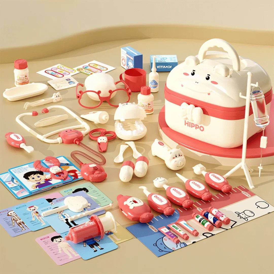 Valise de médecin en plastique ABS, jouet éducatif portable pour des jeux de rôle amusants.