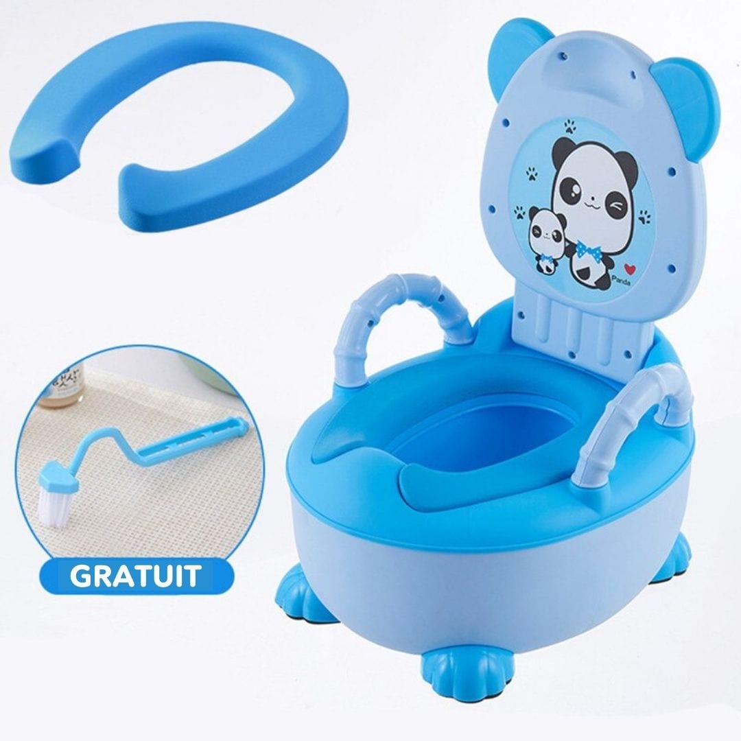 Pot d'apprentissage PottiToon portable pour enfant, design ergonomique, confort et sécurité, idéal aide propreté.